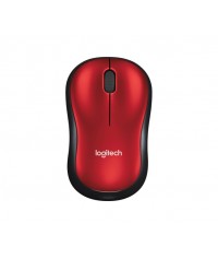 Logitech Mouse M185 Wireless Opt Usb Black-Red