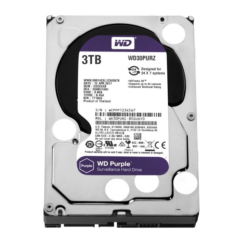 Hard Disk 3.5 Western Digital 3TB Purple WD30PURZ