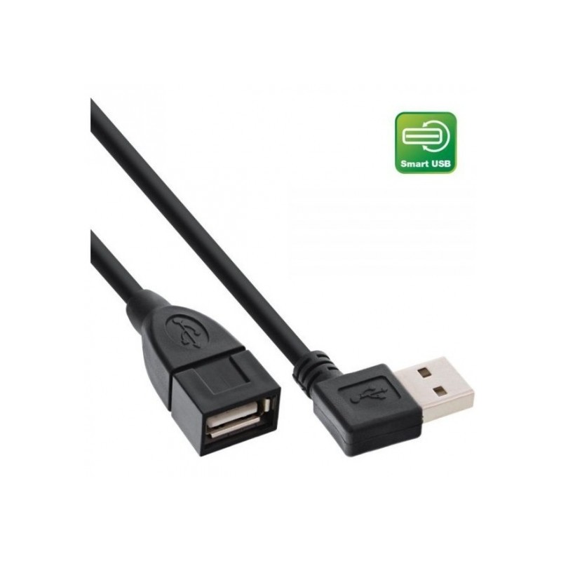 Vendita Inline Cavi Usb Esterni InLine Smart USB 2.0 prolunga Type A maschio angolato a Type A femmina nero 2m 34618R