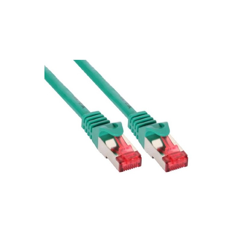 InLine Cavo Patch LAN. S-FTP (PiMf). Cat.6. 250MHz. guaina PVC. CU (100% rame). verde. 0.25m