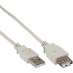Vendita Inline Cavi Usb Esterni InLine Cavo USB 2.0 Prolunga Type A maschio - femmina beige 1.8m bulk 34618L