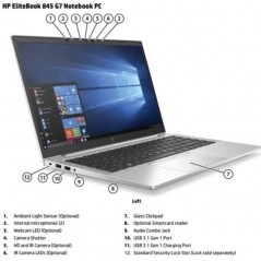 Vendita HP Notebook HP EliteBook 845 G7 DDR4-SDRAM AMD Ryzen 5 PRO 8GB 1GB SSD Wi-Fi 6 Win 10 Pro Argento 113Z8ET
