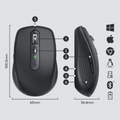 Vendita Logitech Mouse Mouse Logitech MX Anywhere 3 graphit (910-005988) 910-005988