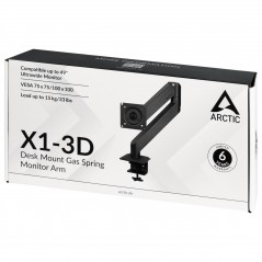 Vendita Arctic Supporto Monitor-Tv ARCTIC X1-3D - Braccio per monitor estensibile - Max 10 kg inclinazione. girevole - Nero A...