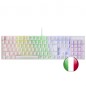 Mars Gaming MK422WBIT Mechanical Keyboard RGB rainbow lighting Switch Blue - Layout Italiano -White