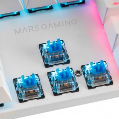 Vendita Mars Gaming Tastiere per computer Mars Gaming MK422WBIT Mechanical Keyboard RGB rainbow lighting Switch Blue - Layout...
