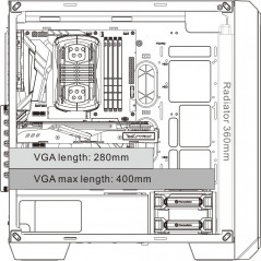 Vendita Thermaltake Case THERMALTAKE VIEW 300 MX SNOW TG 2*200mm ARGB PVM FAN + 120mmARGB CA-1P6-00M6WN-00