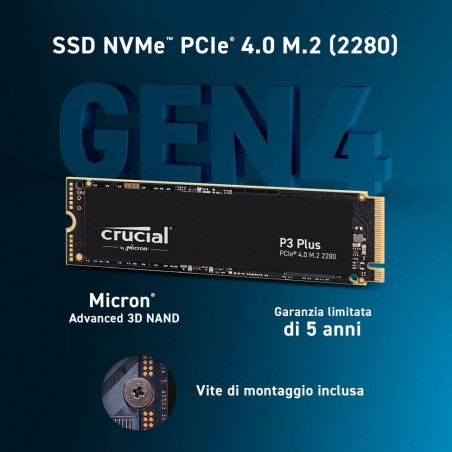Crucial 2TB M.2 P3 Plus CT2000P3PSSD8 PCIe NVME PCIe 4.0 x4