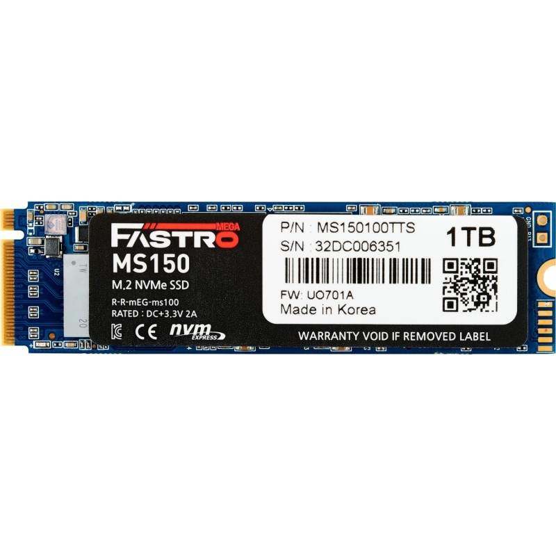 Mega Fastro M.2 1TB MS150 PCIe MS150100TTS PCIe 3.0 x4