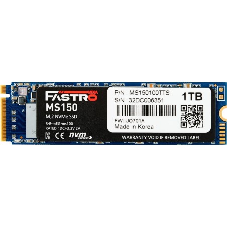 Vendita MEGA Electronics Hard Disk Ssd M.2 Mega Fastro M.2 1TB MS150 PCIe MS150100TTS PCIe 3.0 x4 MS150100TTS