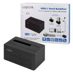 Vendita Logilink Docking Station LogiLink Quickport Dockingstation USB 3.1 Gen 2 1-Port 2.5/3.5 SATA HDD/SSD QP0027 QP0027