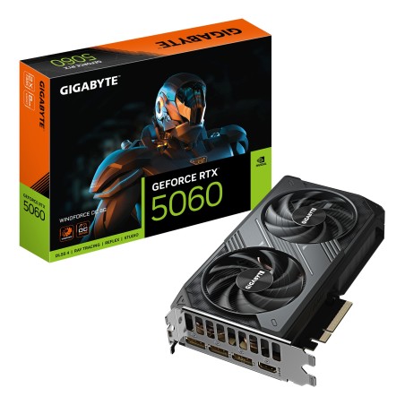 Vendita Gigabyte Schede Video Nvidia Gigabyte GeForce® RTX 5060 8GB Windforce OC GV-N5060WF2OC-8GD
