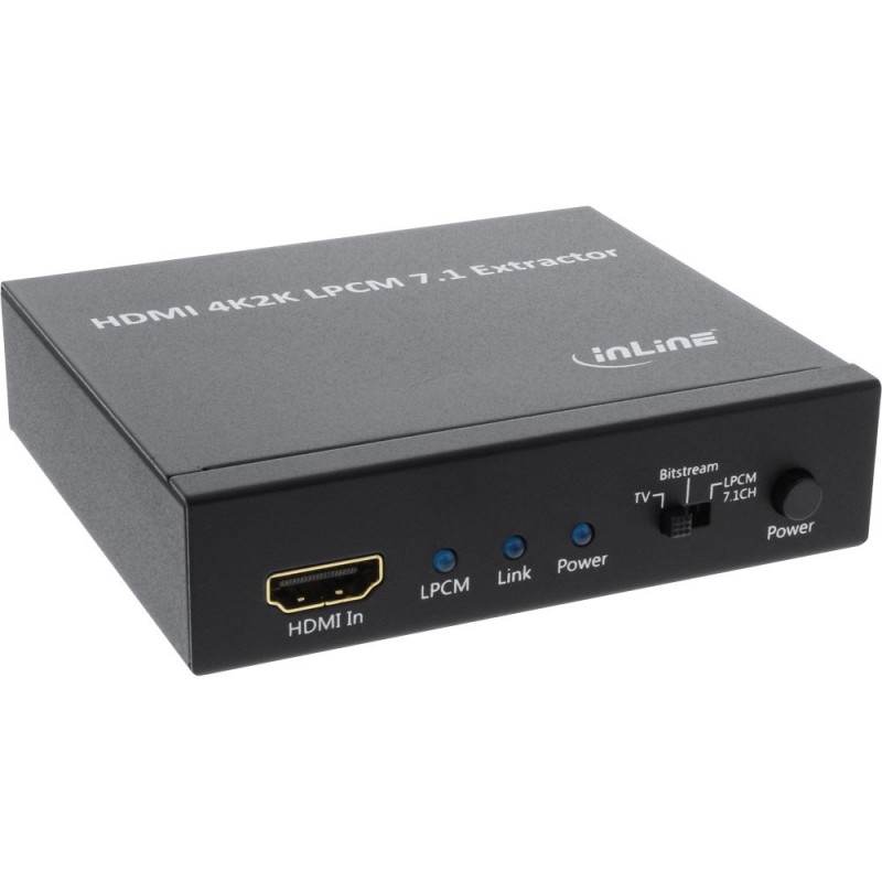 InLine Separatore - Extractor HDMI In 4K 2K HDMI Out Audio 7.1 + Toslink Audio