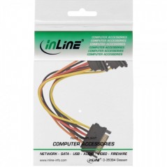 Vendita Inline Cavi Per Ventole InLine Cavo alimentazione interna da SATA 15 pin maschio a 2x SATA 15 pin femmina 0.3m - Chiu...