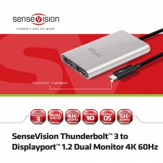 Vendita CLUB3D Thunderbolt™ 3 to Displayport™ 1.2 Dual Monitor 4K 60Hz prezzi Docking Station su Hardware Planet Computer Sho...